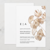 Minimalistisch Boho Gold Ginko & Palm Modern Weddi Kaart (Voorkant / Achterkant)