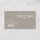 Minimalistisch Boho grijs – Elegant & Esthetisch C Visitekaartje (Achterkant)