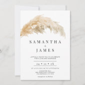 Minimalistisch Boho Light Pampas Grass Wedding Kaart (Voorkant)