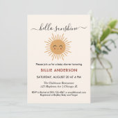 Minimalistisch Boho-meisje Hallo Sunshine baby sho Kaart (Staand voorkant)