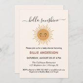 Minimalistisch Boho-meisje Hallo Sunshine baby sho Kaart (Voorkant / Achterkant)