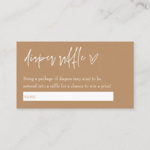 Minimalistisch Boho Neutral Hallo Baby Diaper Raff Informatiekaartje