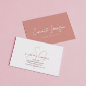 Minimalistisch Boho Oud Roos Monogram Script Visitekaartje