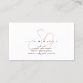 Minimalistisch Boho Oud Roos Monogram Script Visitekaartje (Achterkant)