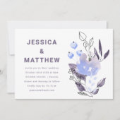 Minimalistisch Boho Paarse Floral Simple Wedding Kaart (Voorkant)