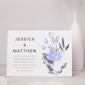 Minimalistisch Boho Paarse Floral Simple Wedding Kaart