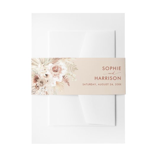 Minimalistisch Boho Pampas Grass Uitnodigingen Wikkel (Voorkant Voorbeeld)