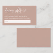 Minimalistisch Boho Pink Hallo Diaper Raffle Informatiekaartje (Voorkant / Achterkant)
