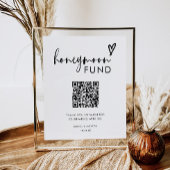 Minimalistisch Boho QR Code Honeymoon Fund Poster