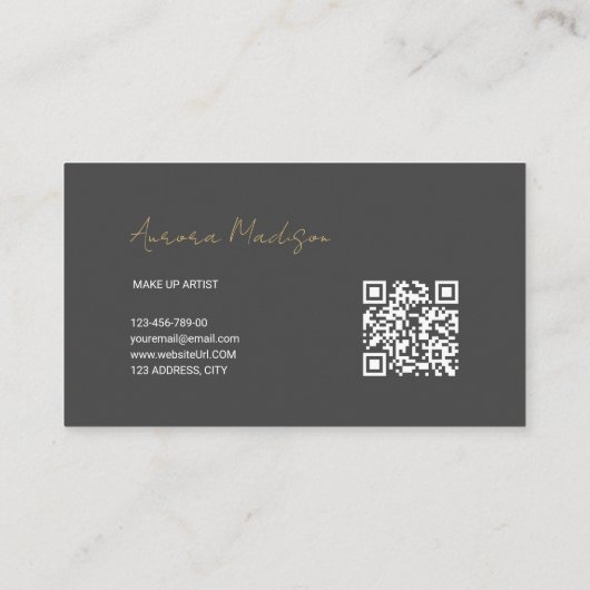 Minimalistisch Boho QR Code Modern Visitekaartje (Achterkant)