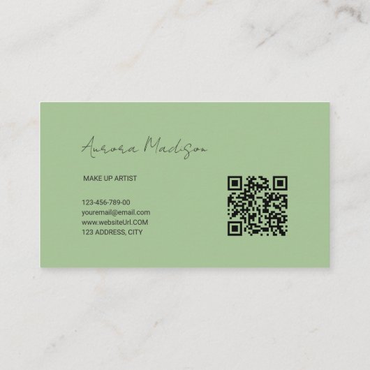 Minimalistisch Boho QR Code Modern Visitekaartje (Achterkant)