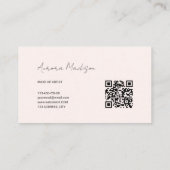 Minimalistisch Boho QR Code Modern Visitekaartje (Achterkant)