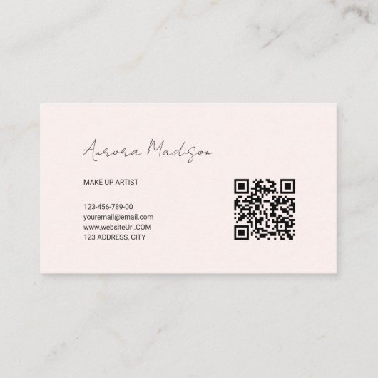 Minimalistisch Boho QR Code Modern Visitekaartje (Achterkant)
