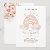 Minimalistisch Boho Rainbow Birthday Theme Uitnodi Kaart (Voorkant / Achterkant)