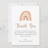 Minimalistisch Boho Rainbow Terracotta Baby shower Bedankkaart (Voorkant)