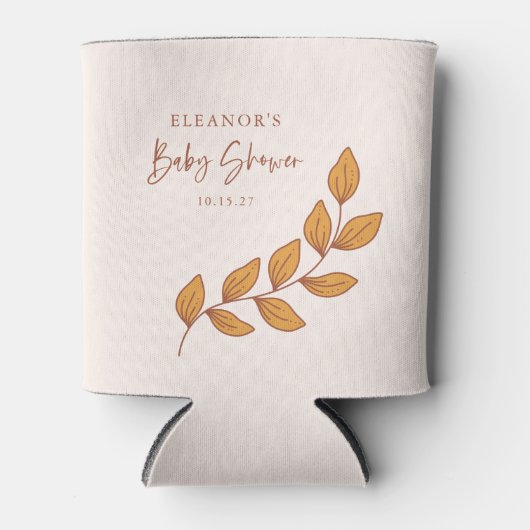 Minimalistisch Boho Retro Vine Baby shower Custom Blikjeskoeler (Voorkant)