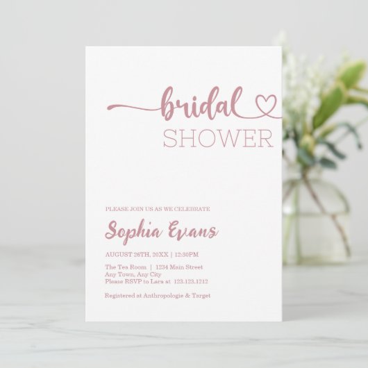 Minimalistisch Boho Roos Goud en Wit Vrijgezellenf Kaart (Staand voorkant)