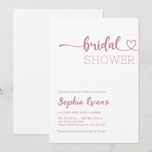 Minimalistisch Boho Roos Goud en Wit Vrijgezellenf Kaart (Voorkant / Achterkant)