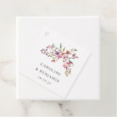 Minimalistisch Boho roze Wildbloemen Bruiloft Cust Bedankjes Labels (In situ)