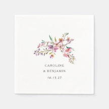 Minimalistisch Boho roze Wildbloemen Bruiloft Cust