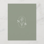 Minimalistisch Boho Sage Green Elegant Wedding Det Informatiekaartje (Achterkant)