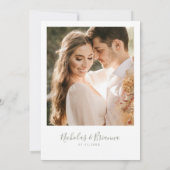 Minimalistisch Boho Sage Green Wedding Modern Foto Kaart (Achterkant)