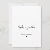 Minimalistisch Boho Script Photo Weddenschap Save  Save The Date (Achterkant)
