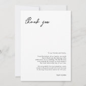 Minimalistisch Boho Script Photo Wedding Bedankkaart (Achterkant)