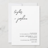 Minimalistisch Boho Script Photo Wedding Kaart (Achterkant)
