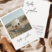 Minimalistisch Boho Script Photo Wedding