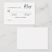 Minimalistisch Boho Script RSVP Budget Wedding Notitiekaartje (Voorkant / Achterkant)
