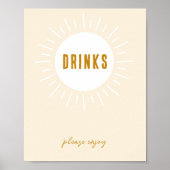 Minimalistisch Boho Sunshine Baby shower Drinken t Poster (Voorkant)