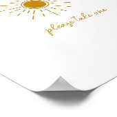 Minimalistisch Boho Sunshine Baby shower Favoriete Poster (Hoek)
