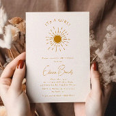 Minimalistisch Boho Sunshine Baby shower Het is ee Kaart