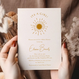 Minimalistisch Boho Sunshine Baby shower Het is ee Kaart