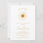 Minimalistisch Boho Sunshine Baby shower Het is ee Kaart (Voorkant)