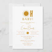 Minimalistisch Boho Sunshine Baby shower Oh Baby! Kaart (Voorkant)