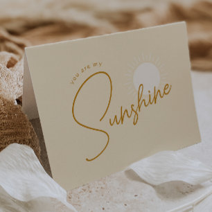 Minimalistisch Boho Sunshine gevouwen Baby shower Bedankkaart
