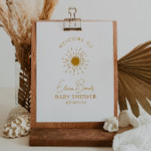 Minimalistisch Boho Sunshine Welkom Baby shower te Poster