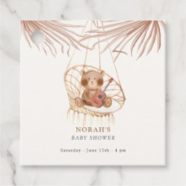 Minimalistisch Boho Teddy Bear Baby shower Bedankjes Labels