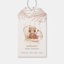 Minimalistisch Boho Teddy Bear Baby shower Cadeaulabel