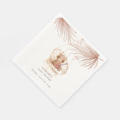 Minimalistisch Boho Teddy Bear Baby shower Servet (Hoek)