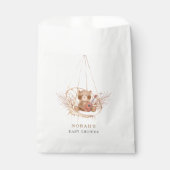 Minimalistisch Boho Teddy Bear Pampas Baby shower Bedankzakje (Voorkant)