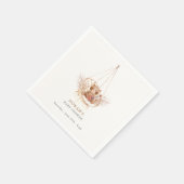 Minimalistisch Boho Teddy Bear Pampas Baby shower Servet (Hoek)