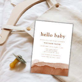 Minimalistisch Boho Terracotta Desert Boy Baby sho Kaart
