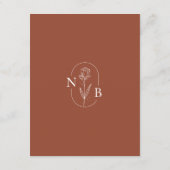 Minimalistisch Boho Terracotta verbrand Oranje huw Informatiekaartje (Achterkant)