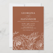 Minimalistisch Boho Terracotta verbrand Oranje huw Kaart (Voorkant)