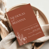 Minimalistisch Boho Terracotta verbrand Oranje huw Kaart