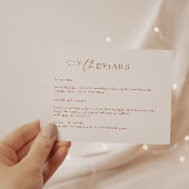 Minimalistisch Boho Terracotta Wedding Details Kaa Informatiekaartje