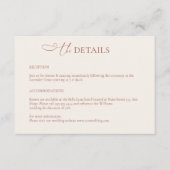 Minimalistisch Boho Terracotta Wedding Details Kaa Informatiekaartje (Voorkant)